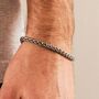 Mens Oxidised Sterling Silver Wheat Chain Bracelet, thumbnail 3 of 5