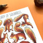 Red Squirrels Wildlife Watercolour Postcard, thumbnail 9 of 10