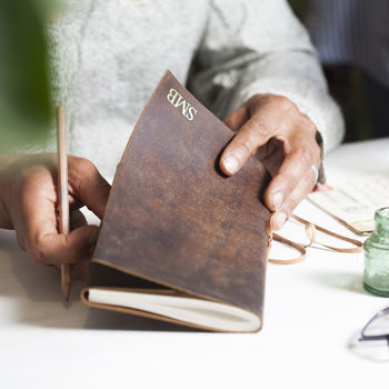 Personalised Slim Leather Journal, 3 of 12