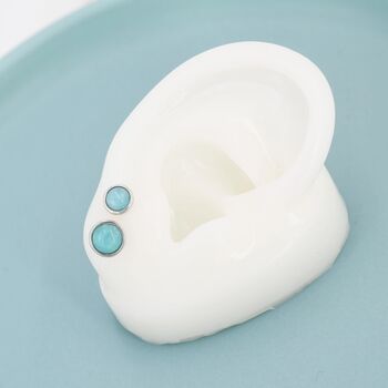 Sterling Silver 6mm Amazonite Stud Earrings, 5 of 12
