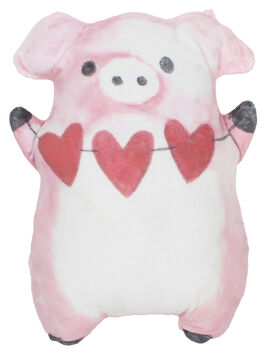 Pink Anxiety Reducing Plush Bed With Plush Pig Toy, 4 of 4