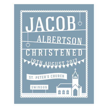 Papercut Style Personalised Christening Gift Print, 2 of 5