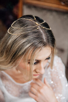 Astra Gold Bridal Headchain, 4 of 5