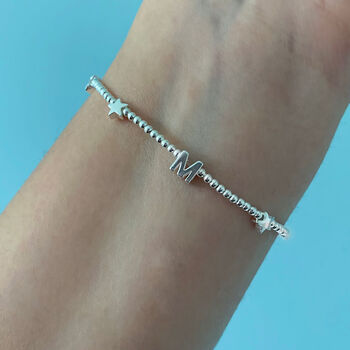 Sterling Silver Initial And Star Bracelet, 3 of 5