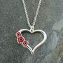 Poppy Red Flowers On Heart Pendant Necklace, thumbnail 2 of 3