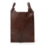 Two Way Carrier Tote Leather Shoulder Bag Chocolate Brown, thumbnail 2 of 3