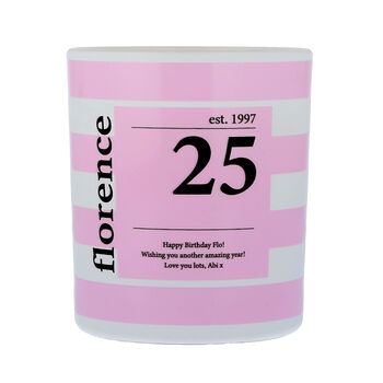 Personalised Pastel Stripe Scented Natural Wax Candle, 4 of 9