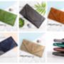 Vegan Teak Leaf Leather Ladies Envelope Wallet, thumbnail 2 of 7