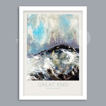 Great End Winter Storm Lake District Poster Print, 4 of 4