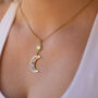 Real Gypsophila 18ct Gold Plated Moon And Star Necklace, thumbnail 1 of 3