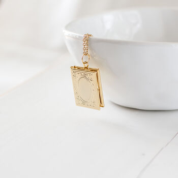 Gold Plated Book Locket Necklace, 6 of 10