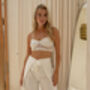 White Linen Wrap Around Trousers, thumbnail 1 of 5
