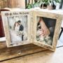 Personalised Distressed Anniversary Double Wood Frame, thumbnail 1 of 2