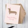 'Happy Birthday Sausage' Cute Dachshund Greetings Card, thumbnail 1 of 3