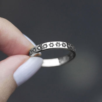 zirconia stacking cubic ring silver star gold notonthehighstreet