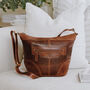 Leather Crossbody Shoulderbag, Tan, thumbnail 1 of 5