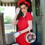 Dorothy Dress In Lipstick Red 1940s Vintage Style, thumbnail 2 of 2