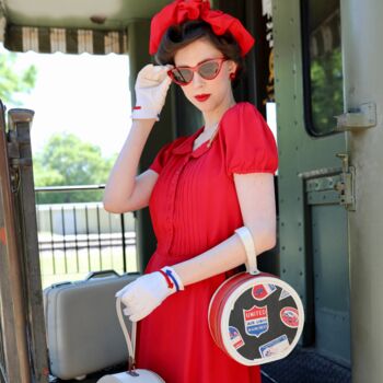 Dorothy Dress In Lipstick Red 1940s Vintage Style, 2 of 2