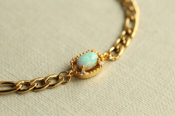 Antique Gold Vermeil Turquoise Opal Bracelet, 2 of 5
