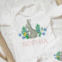 Personalised Floral Bunny Baby Outfit, thumbnail 2 of 5