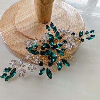 Emerald Hair Comb, 2 of 6