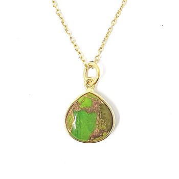 18k Gold Vermeil Peridot August Birthstone Necklace, 3 of 4