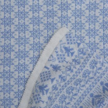 Personalised Lambswool People Baby Blanket Cream/Blue, 5 of 5