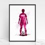 Personalised Girl Footballer Splatter Print, thumbnail 1 of 3