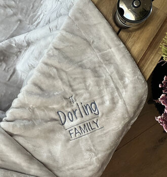 Personalised Embroidered Family Surname Blanket, 5 of 5