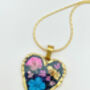 Gothic Heart Necklace With Flowers In Black Lacquer, thumbnail 7 of 12