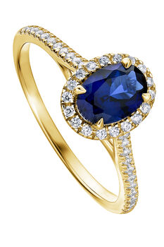 Rosalind Created Sapphire And Lab Grown Diamond Ring, 8 of 11