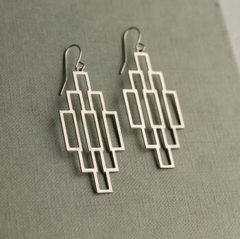 Art Deco Geometric Earrings, 6 of 9