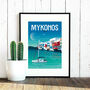 Mykonos Travel Poster Art Print, thumbnail 4 of 4