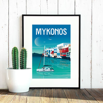 Mykonos Travel Poster Art Print, 4 of 4