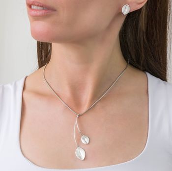 Elegant Sterling Silver Leaves Necklace, 2 of 7