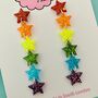 Pride Rainbow Star Glitter Earrings, thumbnail 2 of 3