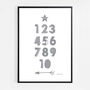 Numbers Grey Scandi Nursery Print, thumbnail 3 of 5
