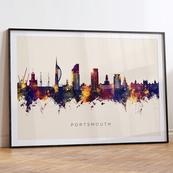 Portsmouth Skyline Cityscape Black And White, 6 of 12