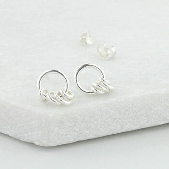 Sterling Silver 40th Birthday Circle Earrings, 6 of 12