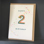 Iron On Rainbow Patch 2nd Birthday Card, thumbnail 1 of 2