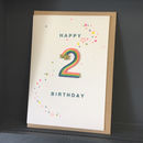 iron on rainbow patch 2nd birthday card by petra boase ltd