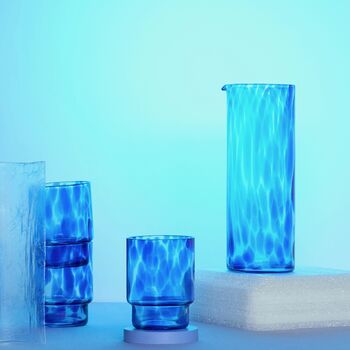 Set Of Two Blue Tortoise Glass Tumblers, 2 of 4
