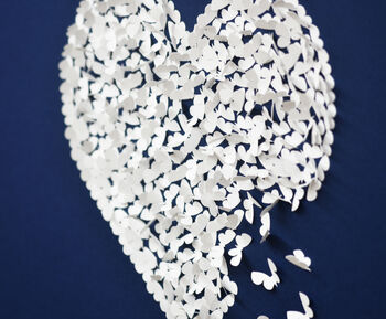 Stunning Feature 3D Framed White Butterfly Love Heart, 4 of 11
