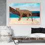 Custom Summer Print Leopard Chilling On Beach Scene, thumbnail 1 of 6