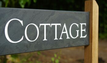 Engraved Slate Sign With Oak Posts, 5 of 8