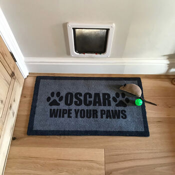 Personalised ‘Wipe Your Paws’ Internal Pet Doormat, 3 of 4