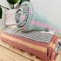 Striped Hand Loomed Fringed Blanket Throw, thumbnail 1 of 8