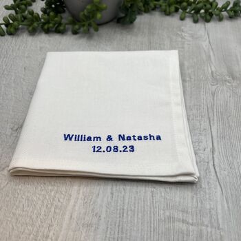 Personalised Handkerchief Wedding Gift Handmade, 2 of 3