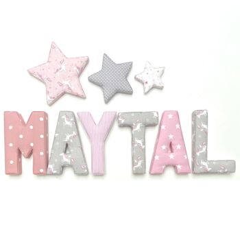 Pink And Grey Nameset Fabric Letters, 5 of 12