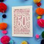 Golden Wedding Anniversary Card 50 Amazing Years, thumbnail 3 of 10